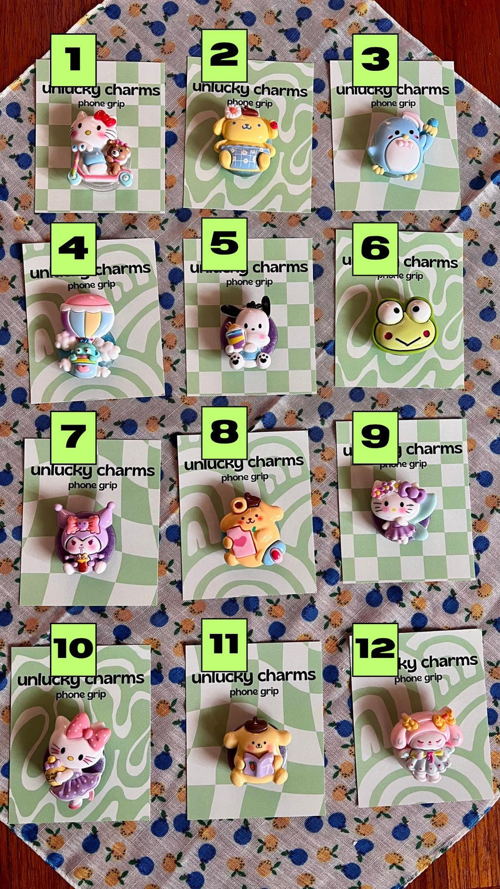 sanrio character inspired 3D phone grips / phone accessories / hello kitty, pompompurin, cinnamoroll, kuromi & more