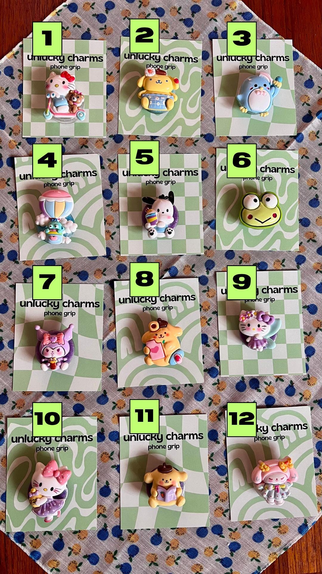 sanrio character inspired 3D phone grips / phone accessories / hello kitty, pompompurin, cinnamoroll, kuromi & more