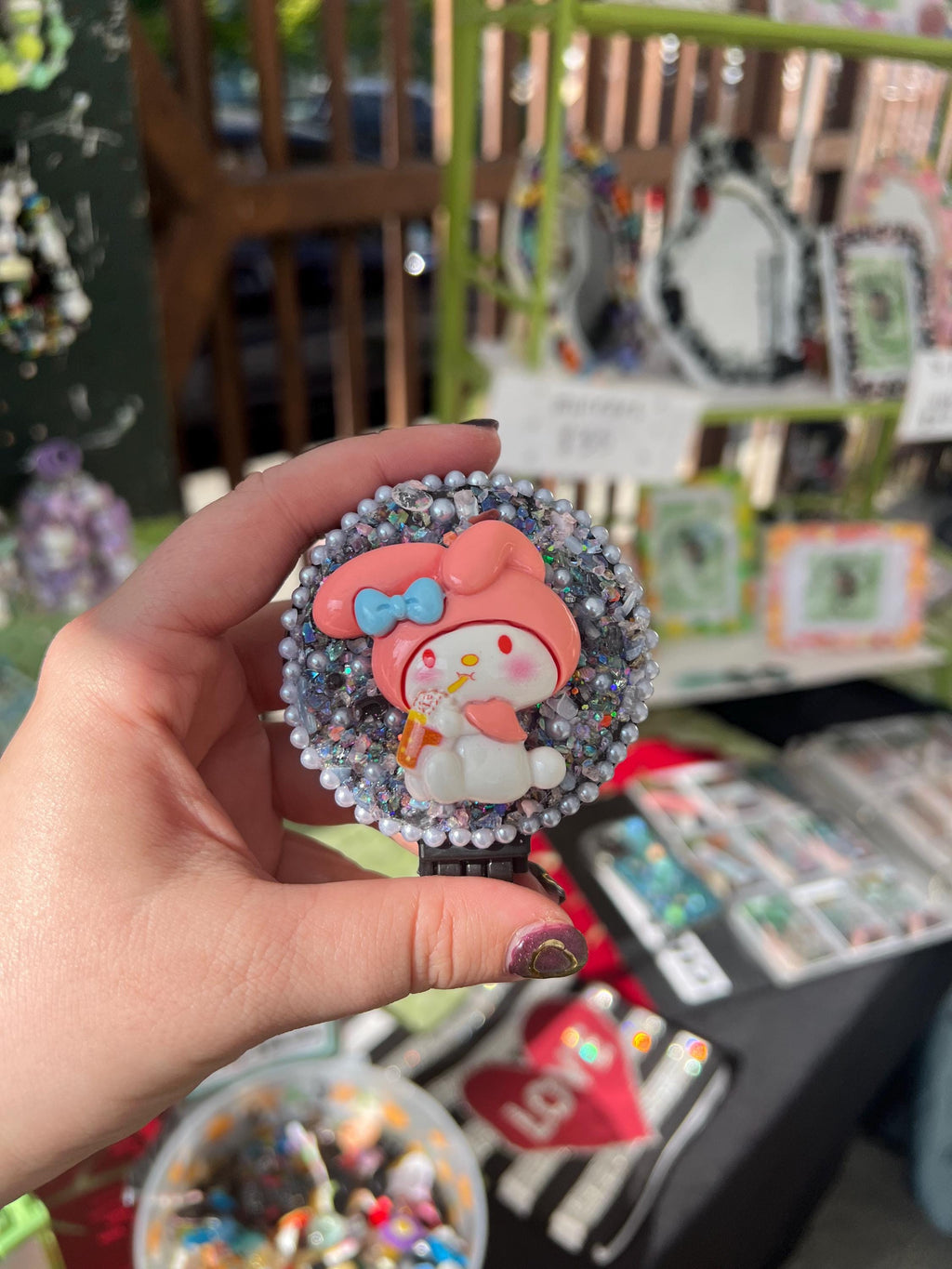 Sanrio, Powerpuff Girls, Butter Bear inspired Compact Mirror & Brush Combo - Great Stocking Stuffer!