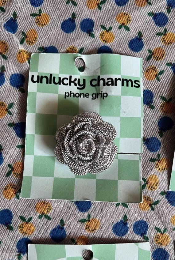 rhinestone flower phone grips / phone accessories / rose rhinestones