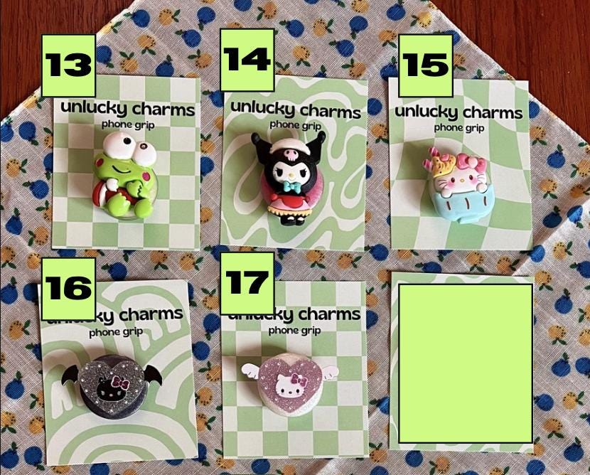 sanrio character inspired 3D phone grips / phone accessories / hello kitty, pompompurin, cinnamoroll, kuromi & more