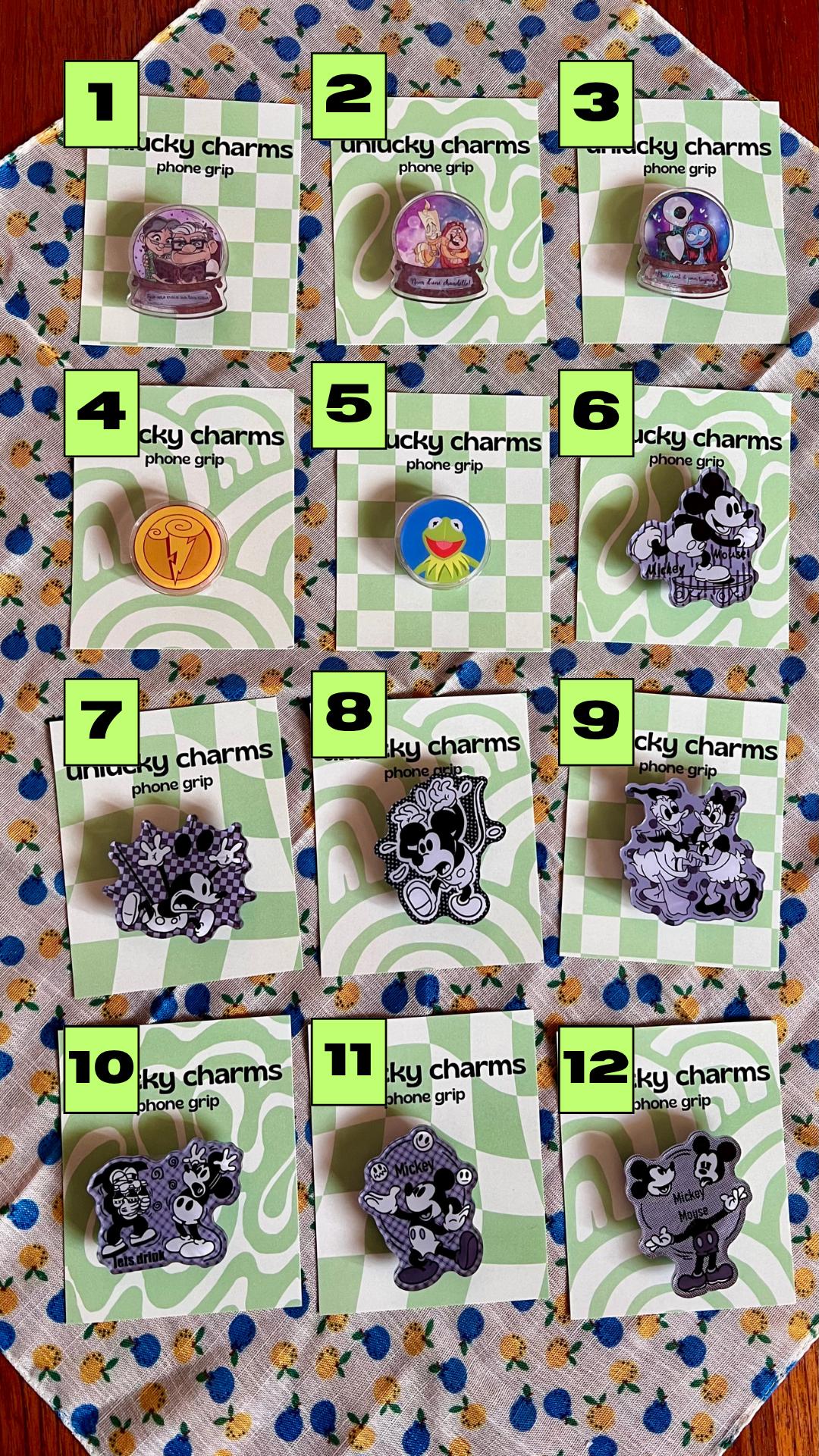 disney character inspired phone grips / phone accessories / mickey, hercules, simba, jack skellington