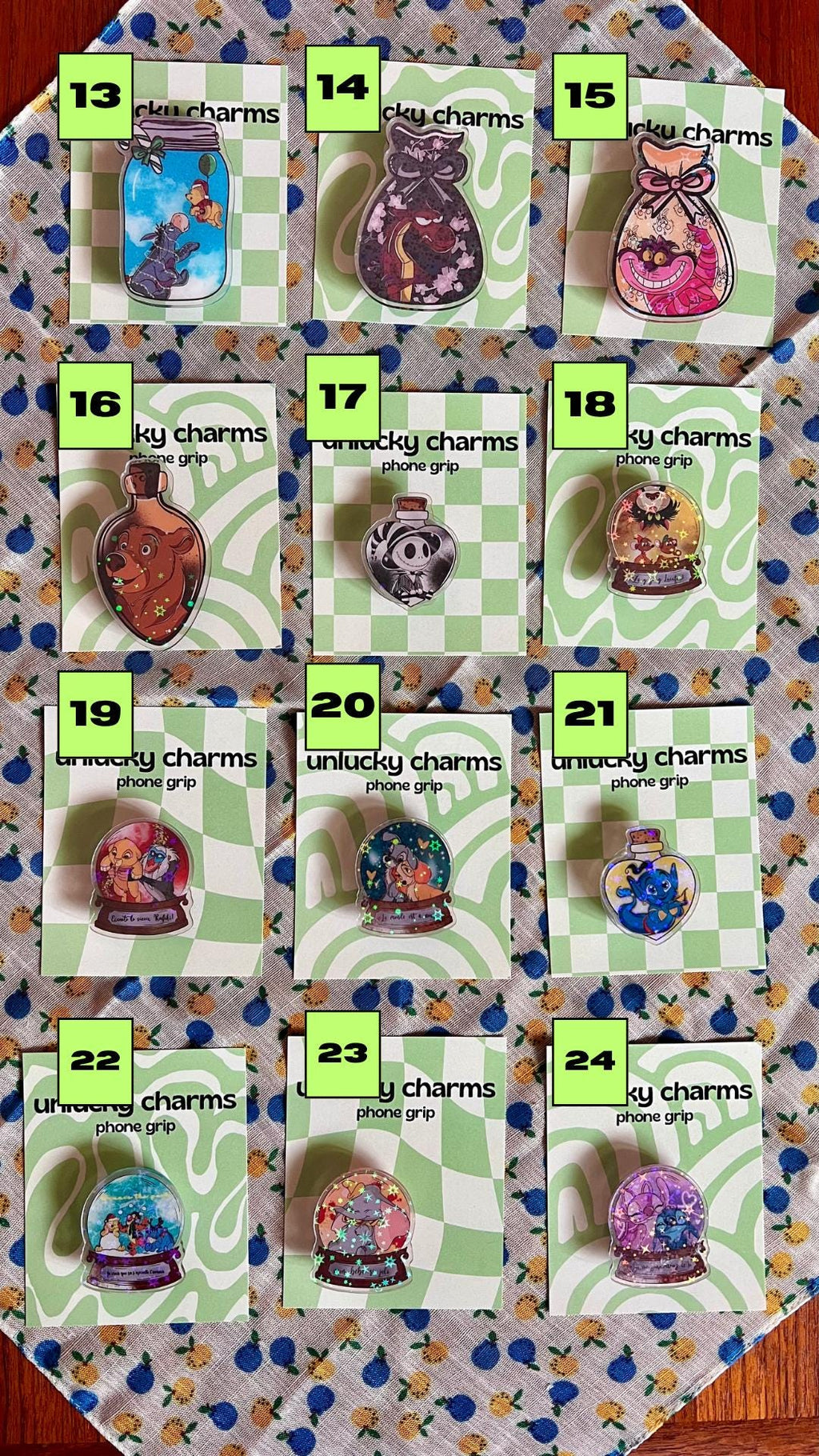 disney character inspired phone grips / phone accessories / mickey, hercules, simba, jack skellington