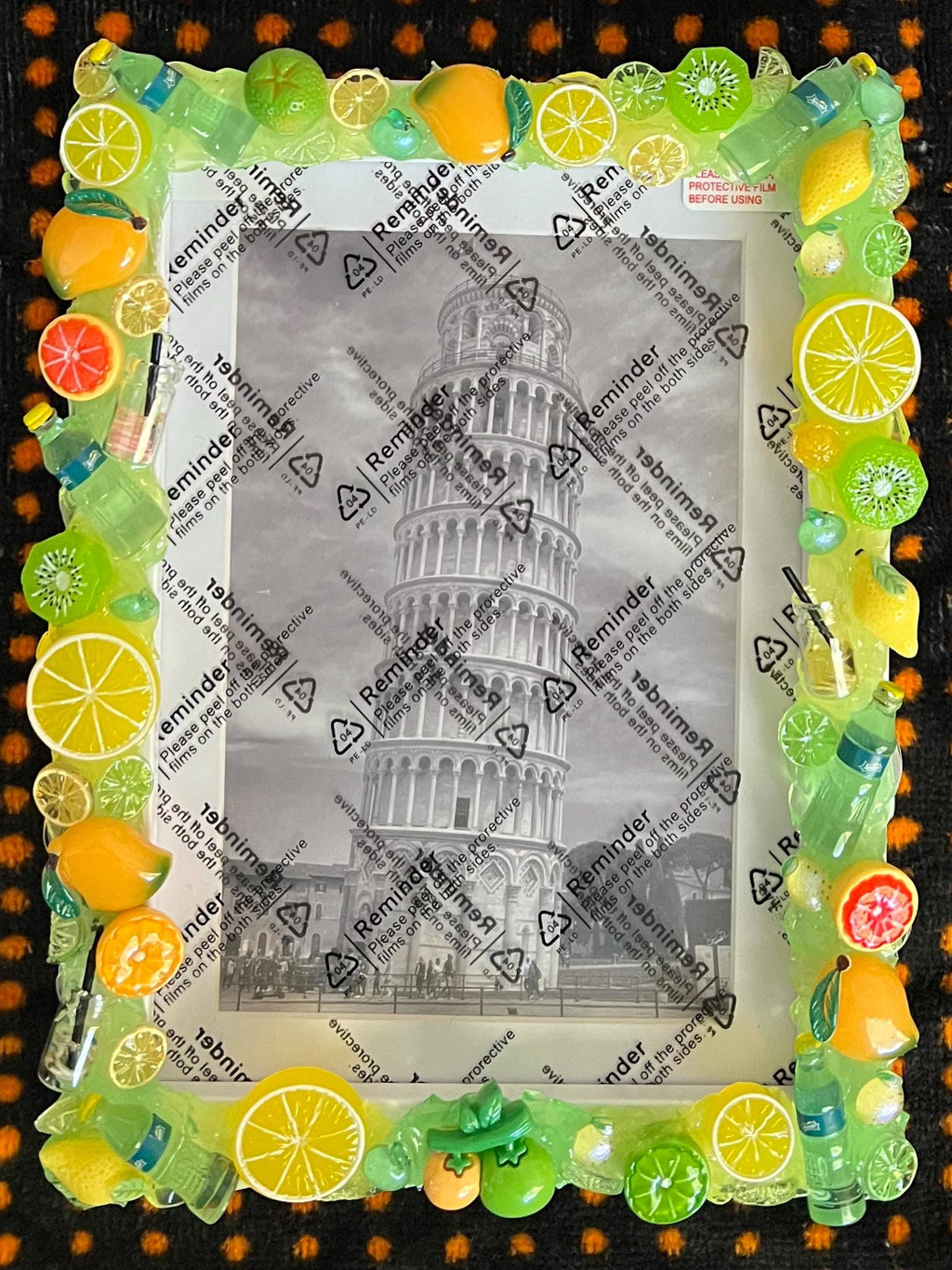 Handmade Citrus Picture Frame | Fruit & Sprite Decor, 5x7