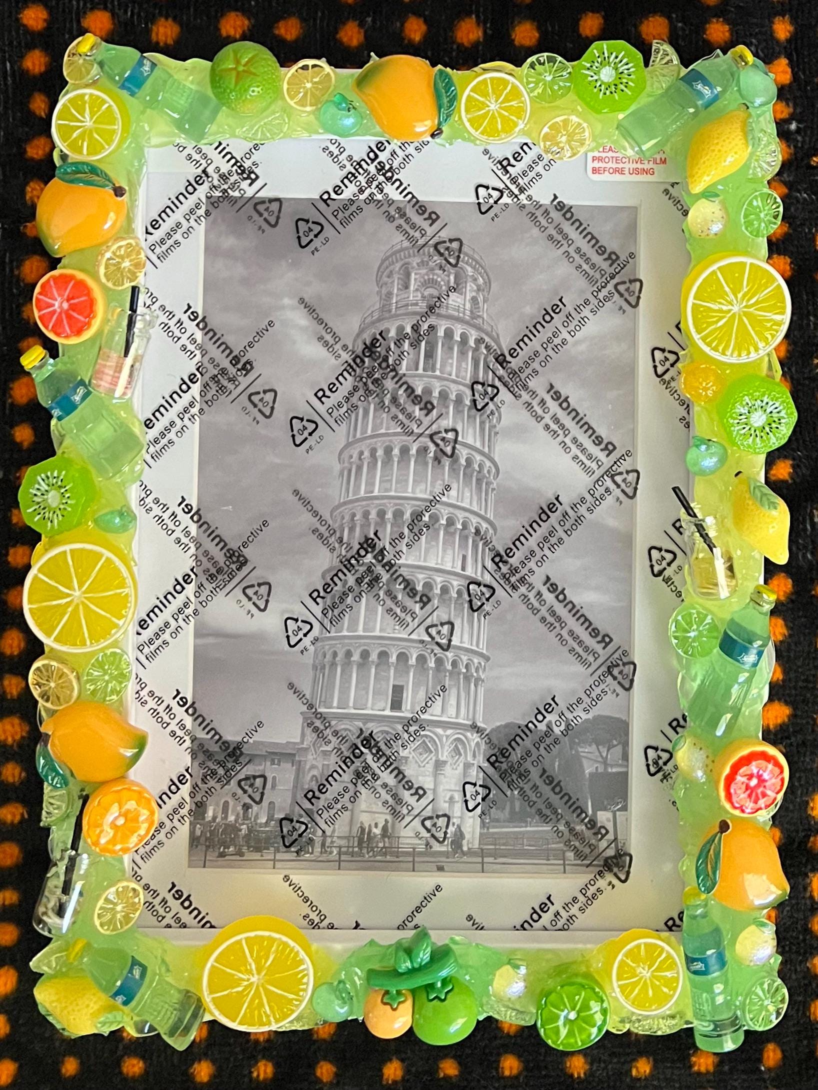 Handmade Citrus Picture Frame | Fruit & Sprite Decor, 5x7