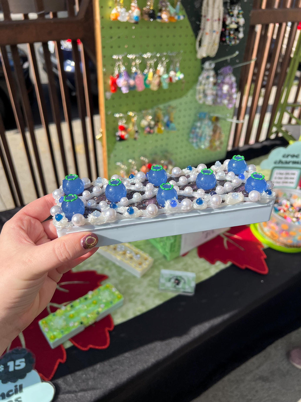 Blueberry Pie Case | Pencil, Makeup, or Brush Holder | Handmade Resin Case