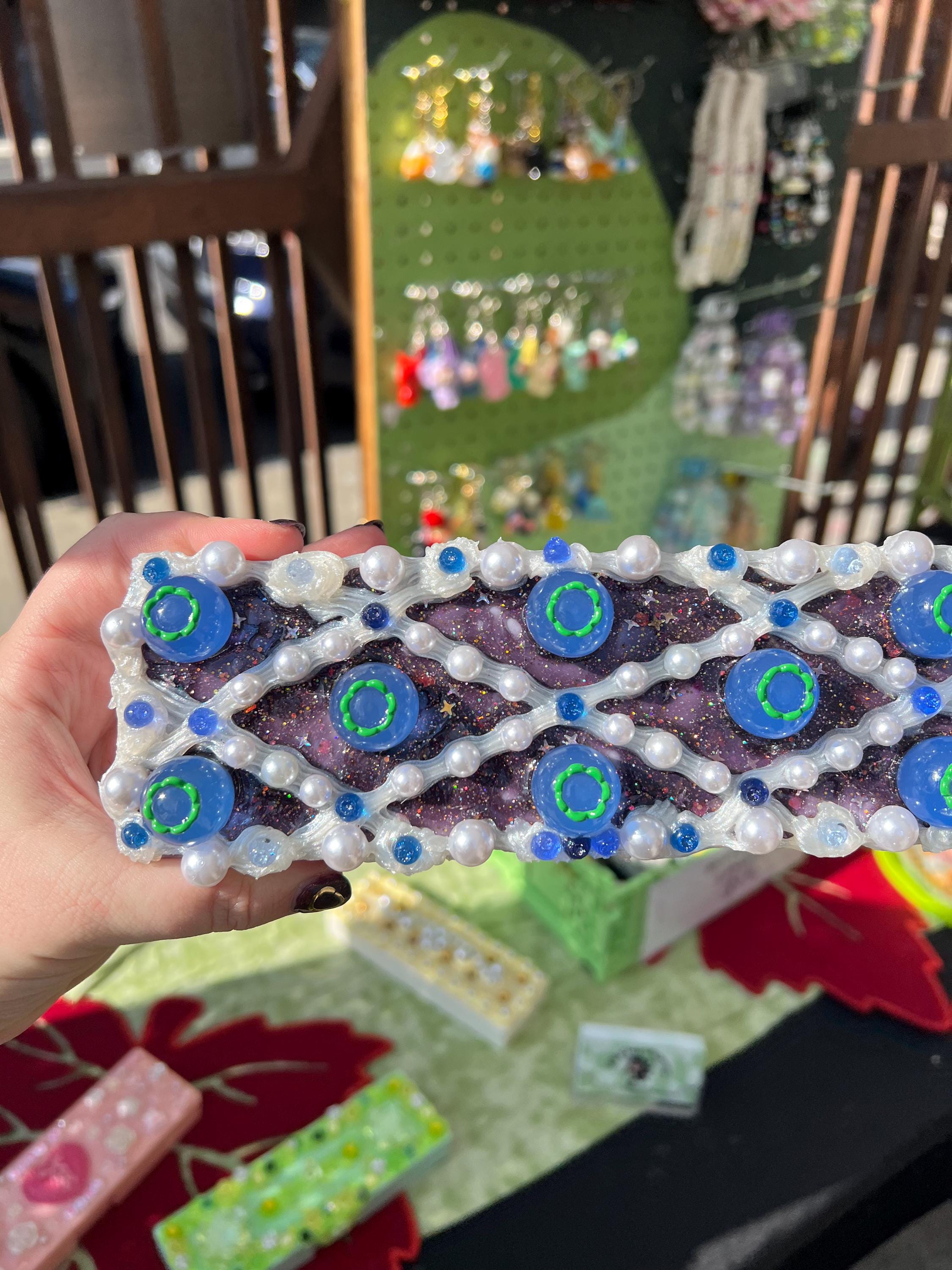 Blueberry Pie Case | Pencil, Makeup, or Brush Holder | Handmade Resin Case