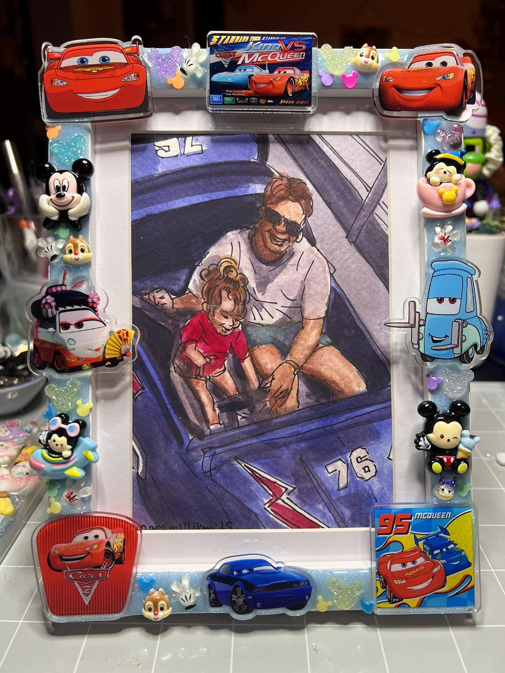 Custom Deco Picture Frame: Glitter Charms, Kawaii Junk Style