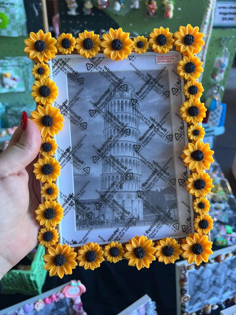 Custom Deco Picture Frame: Glitter Charms, Kawaii Junk Style