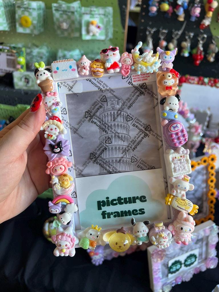 Custom Deco Picture Frame: Glitter Charms, Kawaii Junk Style
