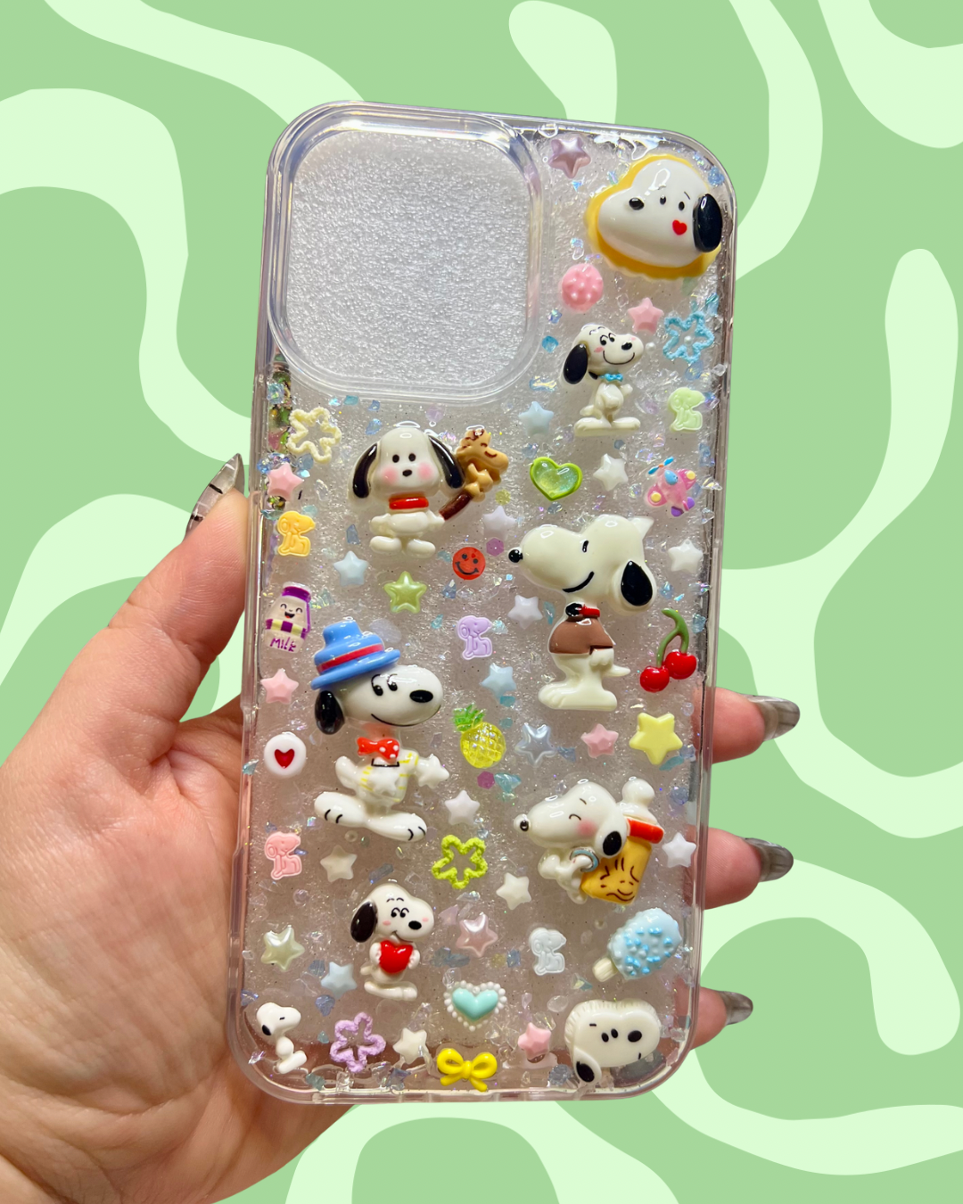 Snoopy Inspired 3D Deco Phone Case - Made to Order
