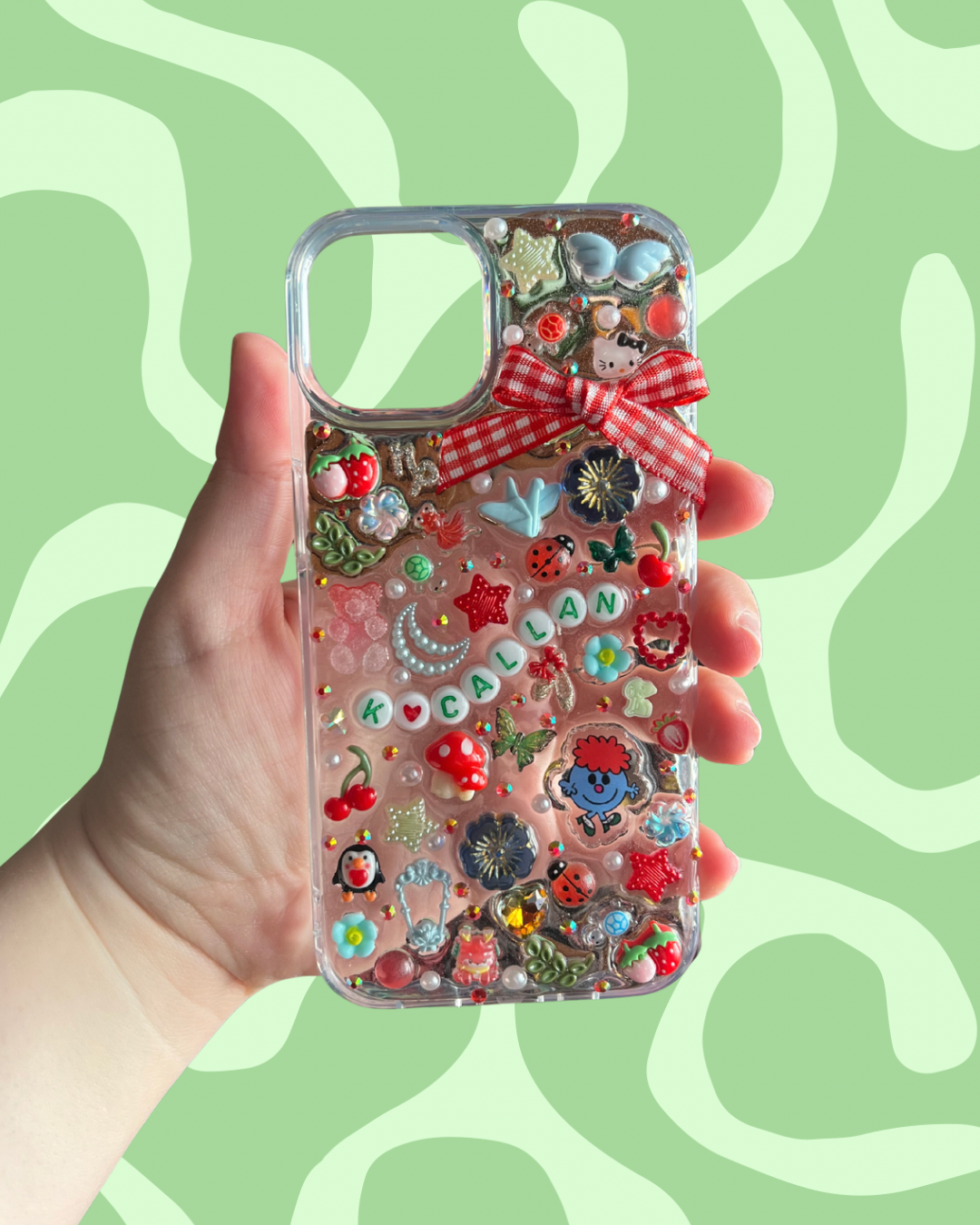 Custom Resin Phone Case: Glitter Charms, Kawaii Junk Style