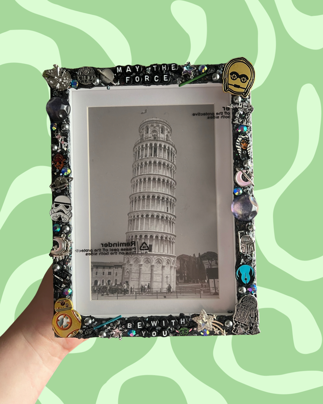 Custom Deco Picture Frame: Glitter Charms, Kawaii Junk Style