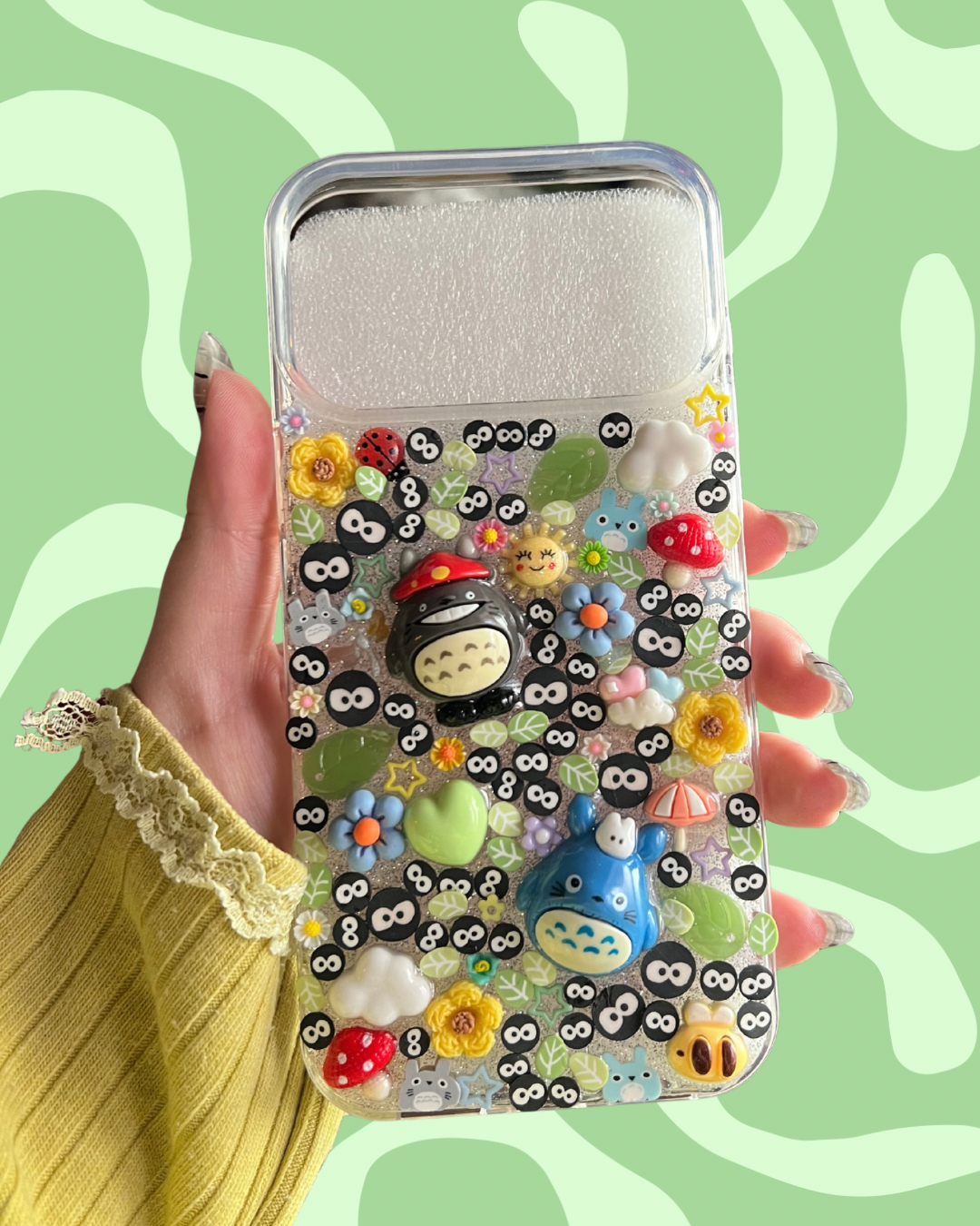 Kawaii Totoro & Studio Ghibli Inspired 3D Deco Phone Case - Made to Order